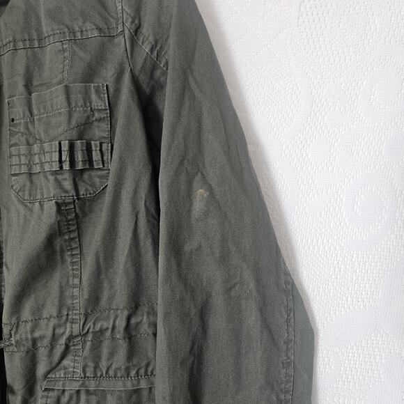 Yoki Collection Canvas Medium Military Jacket Hood Utility Streetwear Neutral - Picture 9 of 16
